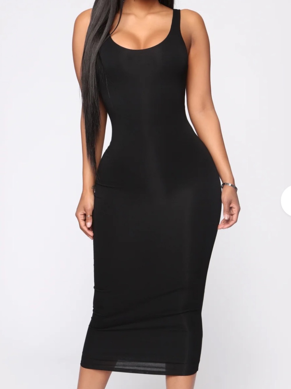 Fashion Nova Black Midi Dress